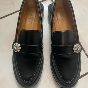Ganni Black Loafers